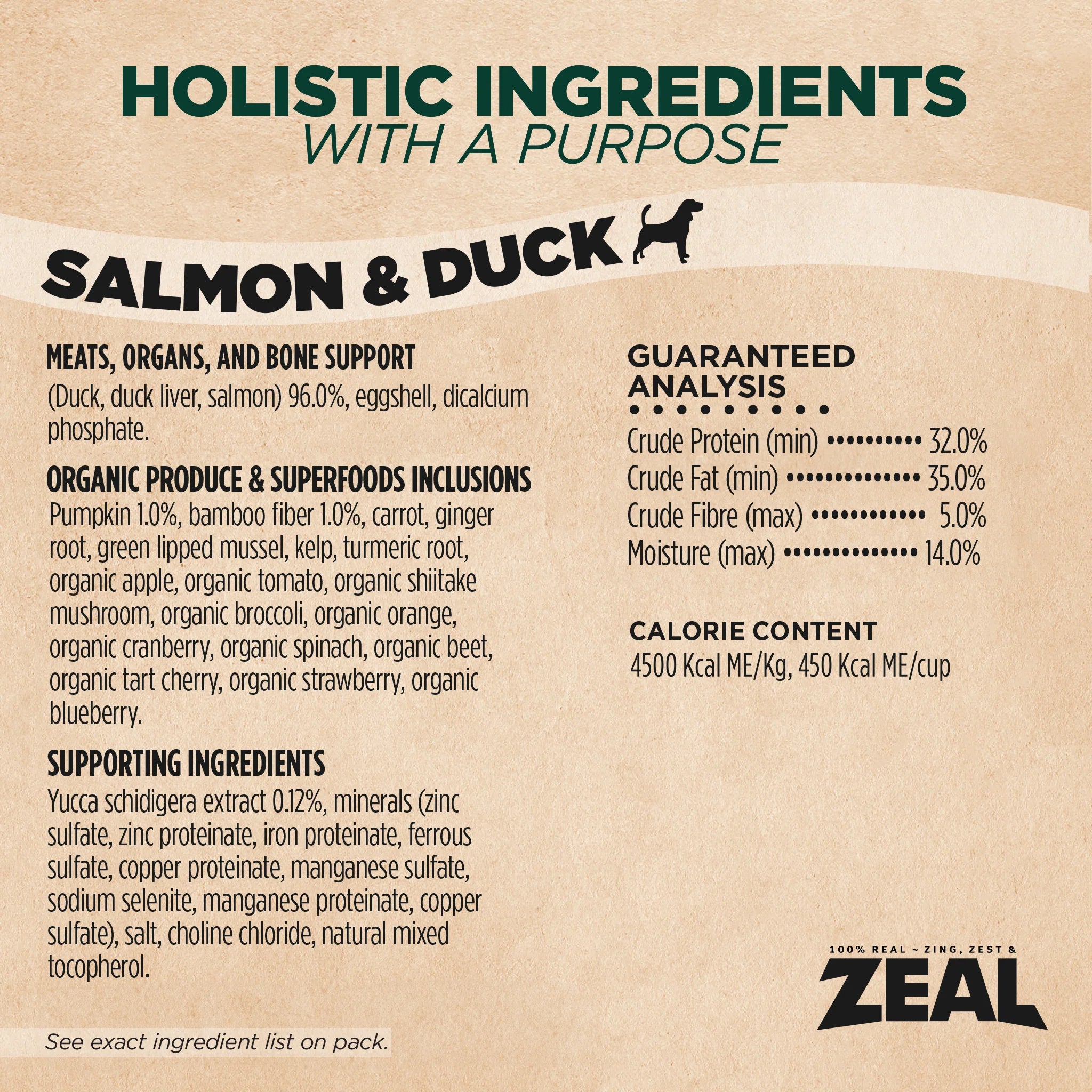 ZEAL Gently Air-Dried Grain Free Salmon & Duck Recipe for Dogs