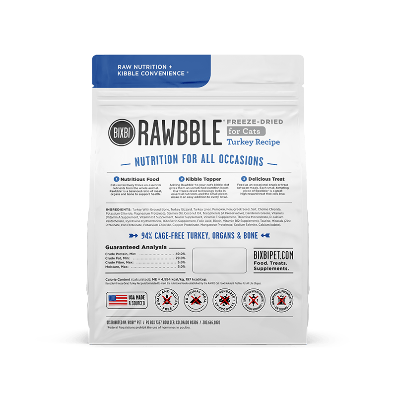 RAWBBLE - FREEZE DRIED CAT FOOD - TURKEY RECIPE