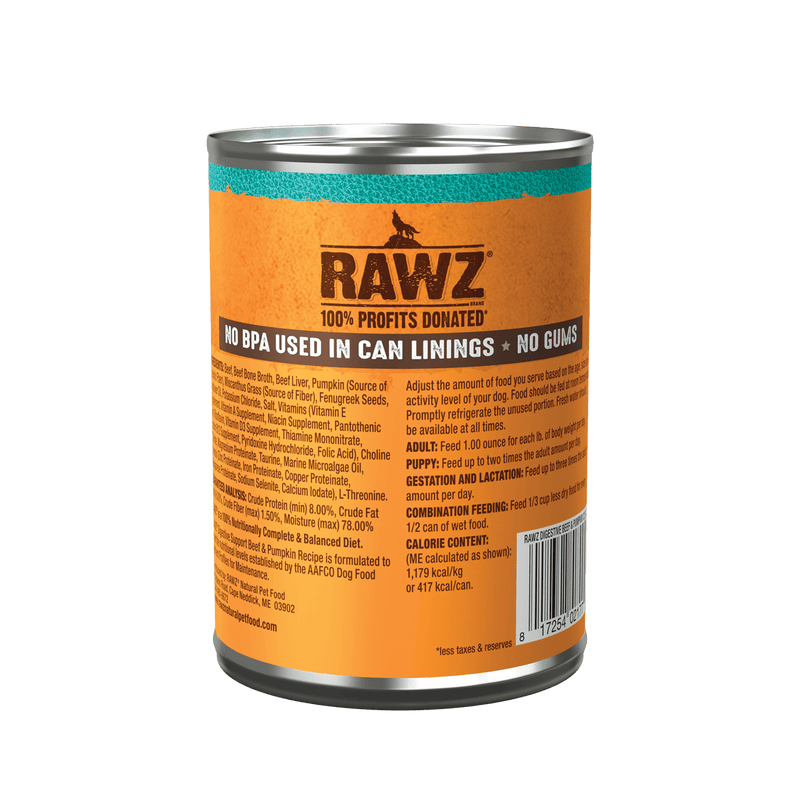 RAWZ - Digestive Support Beef & Pumpkin Dog Food 12.5oz
