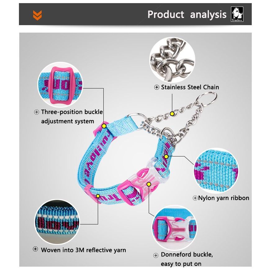 Truelove P-chain Stainless Steel Reflective Collar