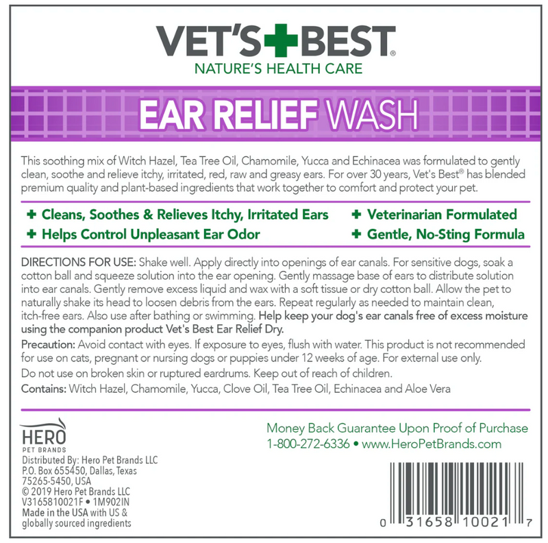 Vets Best - Ear Relief Wash Dog 4oz