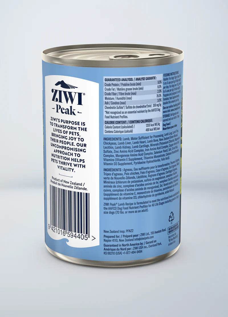 ZIWI Peak Original Series Wet Dog Food - Lamb Recipe