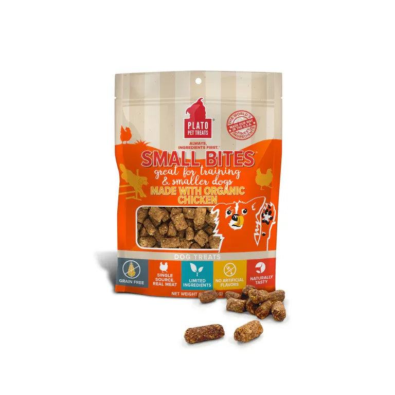Plato Pet Treats Small Bites With Organic Chicken Dog Treats