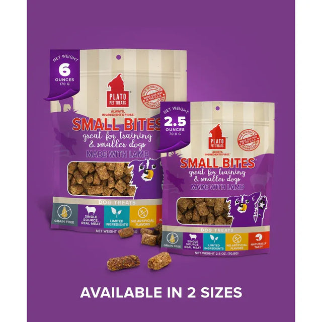Plato Pet Treats Small Bites With Lamb Dog Treats