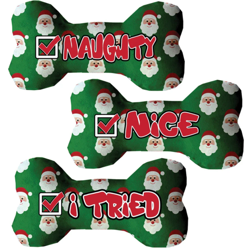 Chaiyat Boutique Stuffed Squeaker Toy Bone Shaped Print