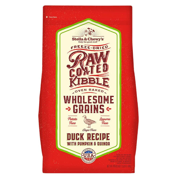 S&C - Cage-Free Duck Recipe with Pumpkin & Quinoa Raw Coated Kibble Wholesome Grains Dry Dog For