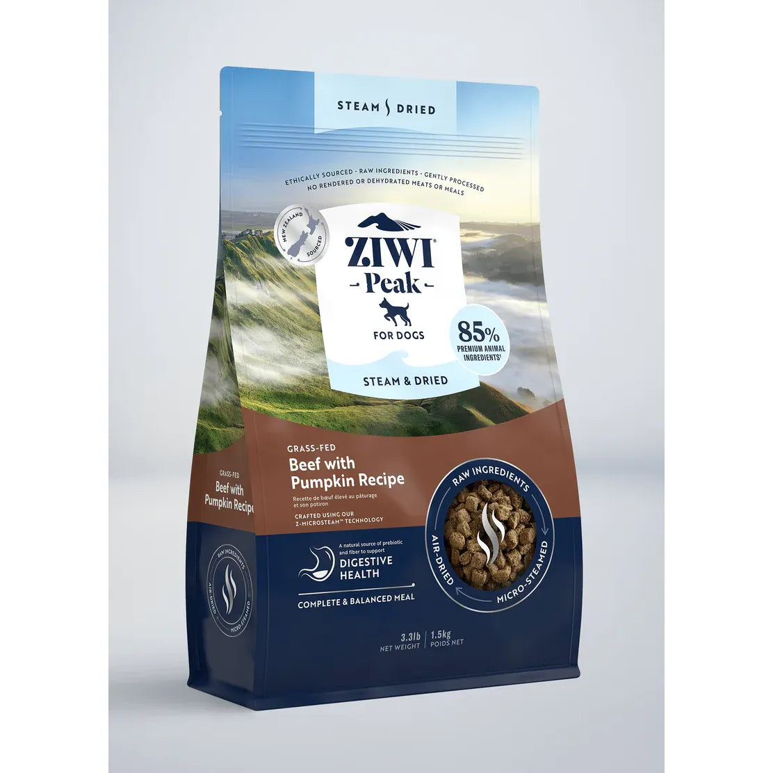 ZIWI Peak Steam Dried Beef with Pumpkin Recipe Dog Food