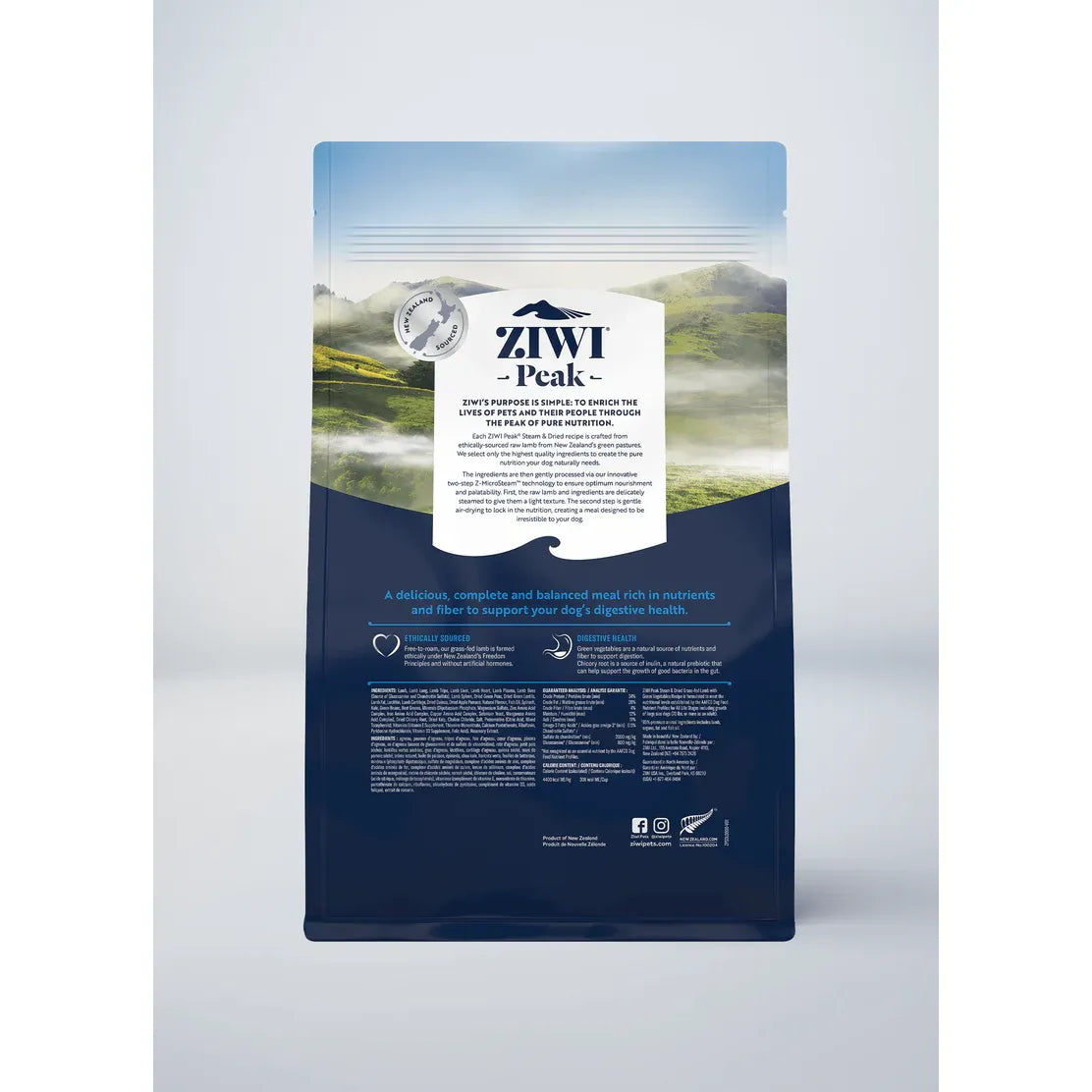 ZIWI Peak Steam Dried Lamb with Green Vegetables Recipe Dog Food