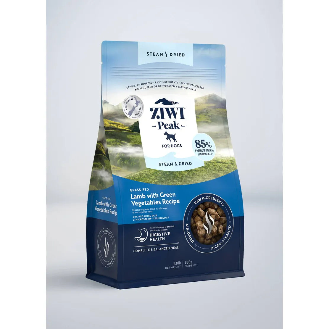 ZIWI Peak Steam Dried Lamb with Green Vegetables Recipe Dog Food