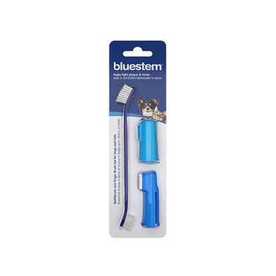 Bluestem™ Oral Care Toothbrush and Finger Brush set for Dogs & Cats