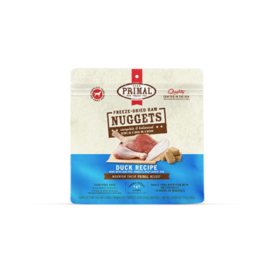 Nourriture pour chiens Primal Canine, pépites lyophilisées, formule canard