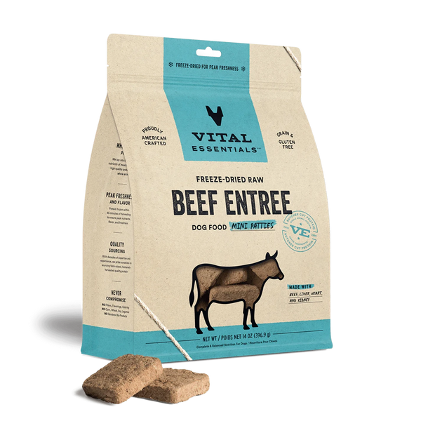 VE - Freeze-Dried Raw Beef Entrée Mini Patties Dog Food 14oz