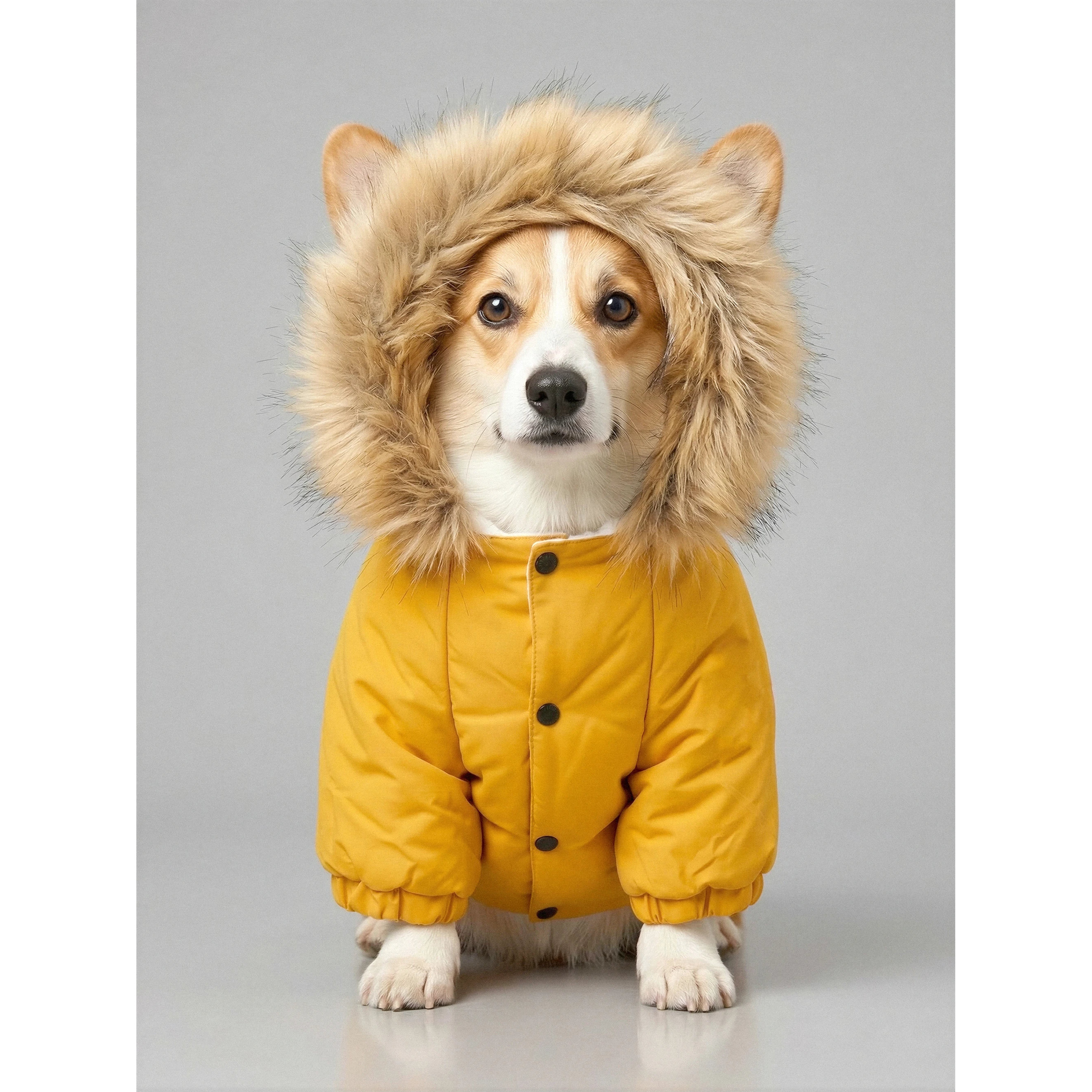 D&D Warm Dog Winter Jacket - Yellow by PawsNatural Pet Store