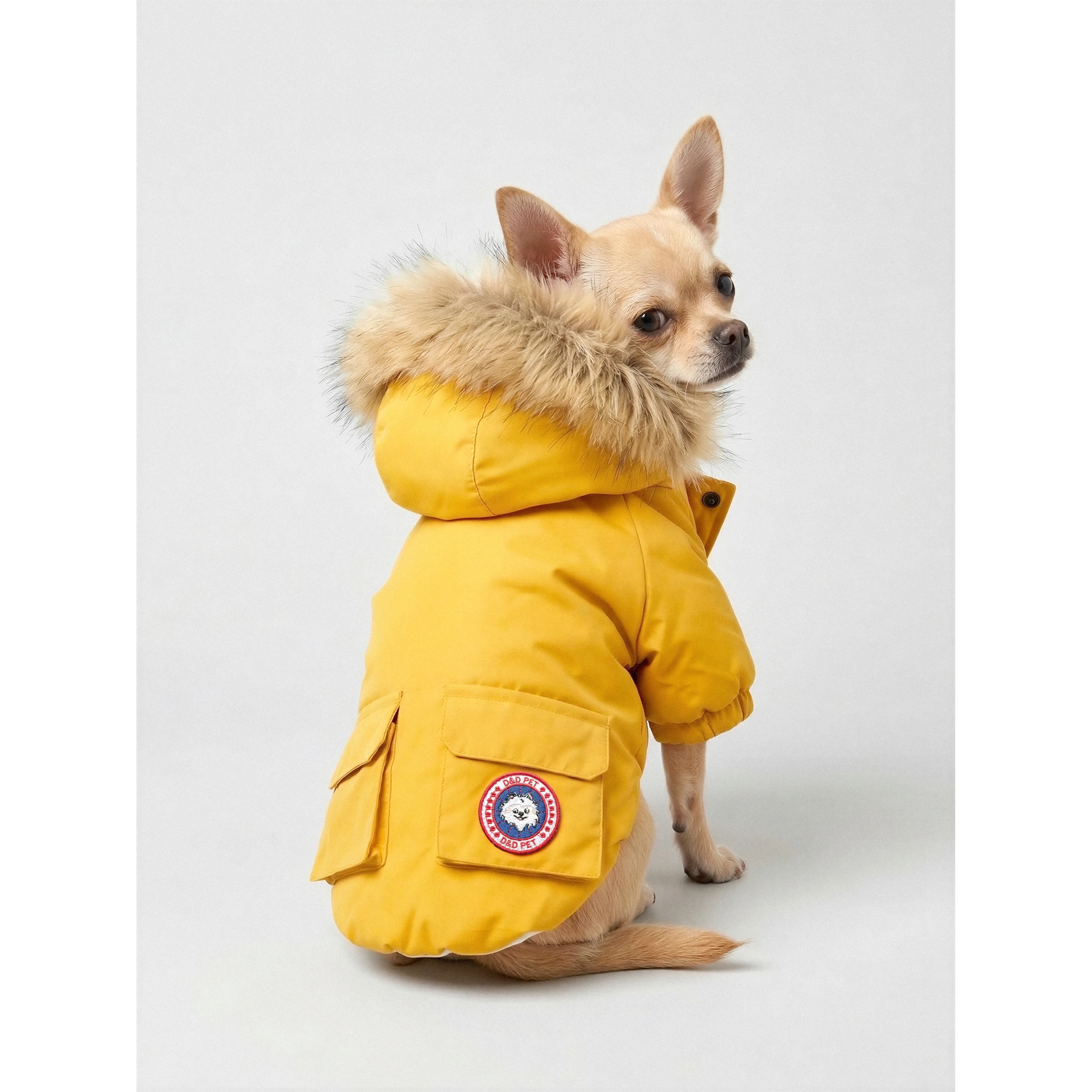 D&D Warm Dog Winter Jacket - Yellow by PawsNatural Pet Store