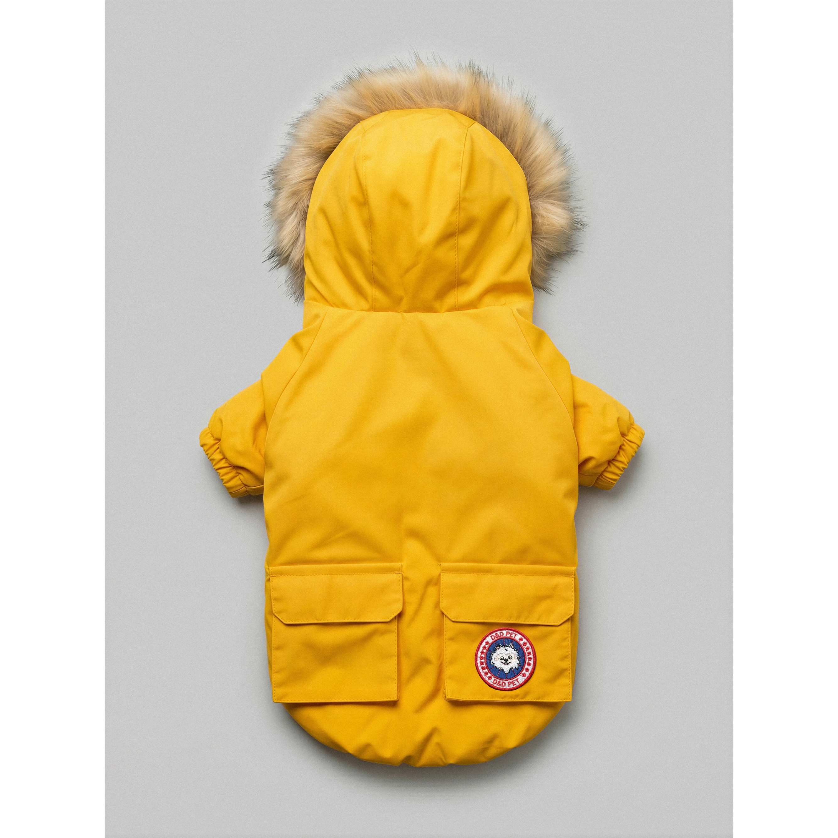 D&D Warm Dog Winter Jacket - Yellow by PawsNatural Pet Store