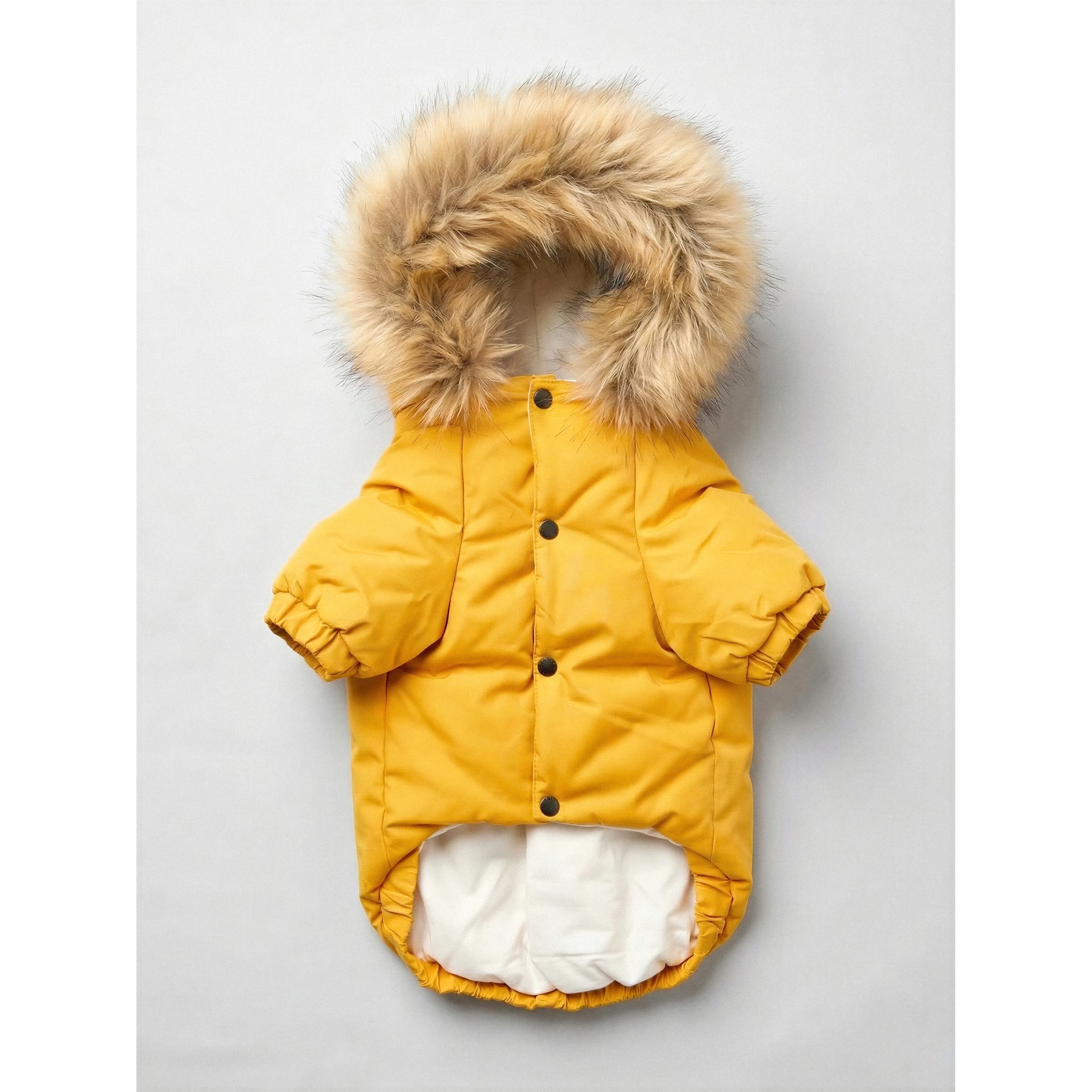 D&D Warm Dog Winter Jacket - Yellow by PawsNatural Pet Store