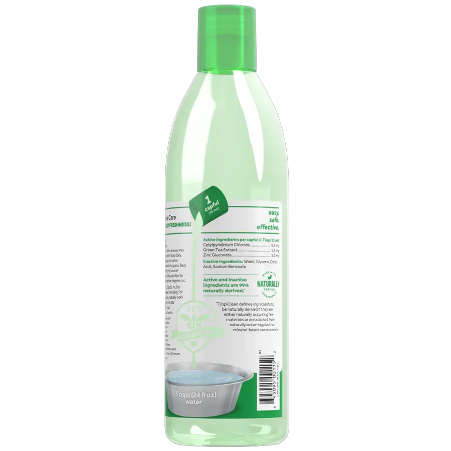 TropiClean Fresh Breath Dental Health Solution Oral Care Water Additive for Cats 16oz by TropiClean