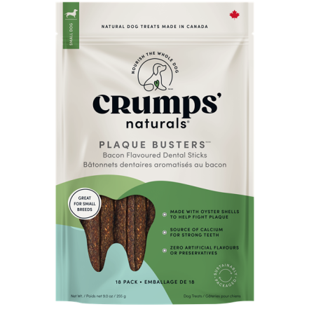 Bâtonnets dentaires au bacon Plaque Busters de Crumps' Naturals