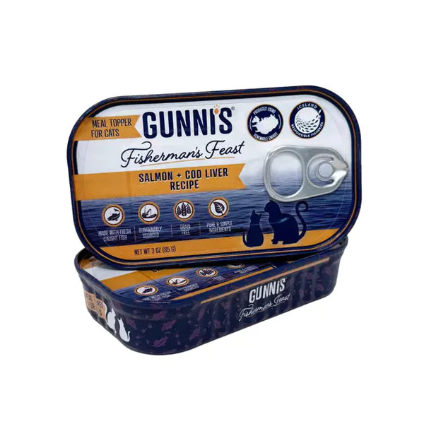 Gunni's Taste of Iceland Salmon & Cod Liver Recipe Cat Can 85g