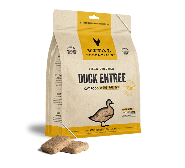 VE - Freeze-Dried Raw Duck Entrée Mini Patties Cat Food 8oz