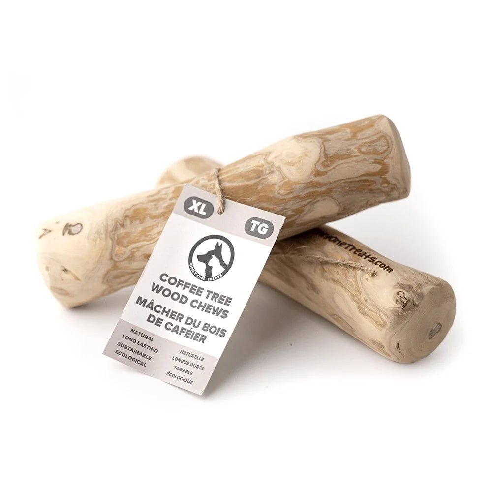 Seule une friandise à mâcher Only One en bois de café pour chiens