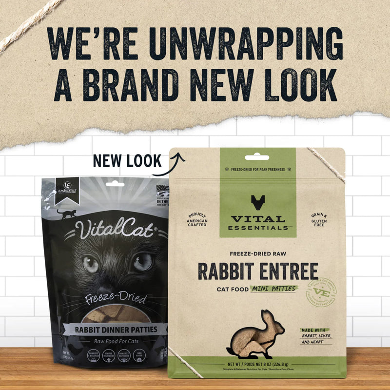 Vital Essentials - Freeze-Dried Raw Rabbit Entree Mini Patties Cat Food