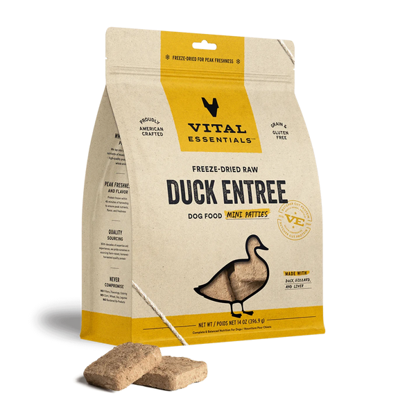 VE - Freeze-Dried Raw Duck Entrée Mini Patties Dog Food 14oz