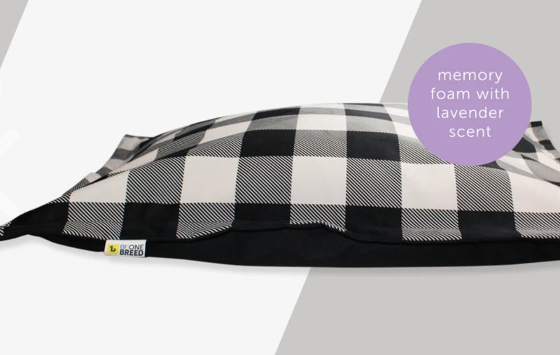 Be One Breed Cloud Pillow - Black Plaid - Medium