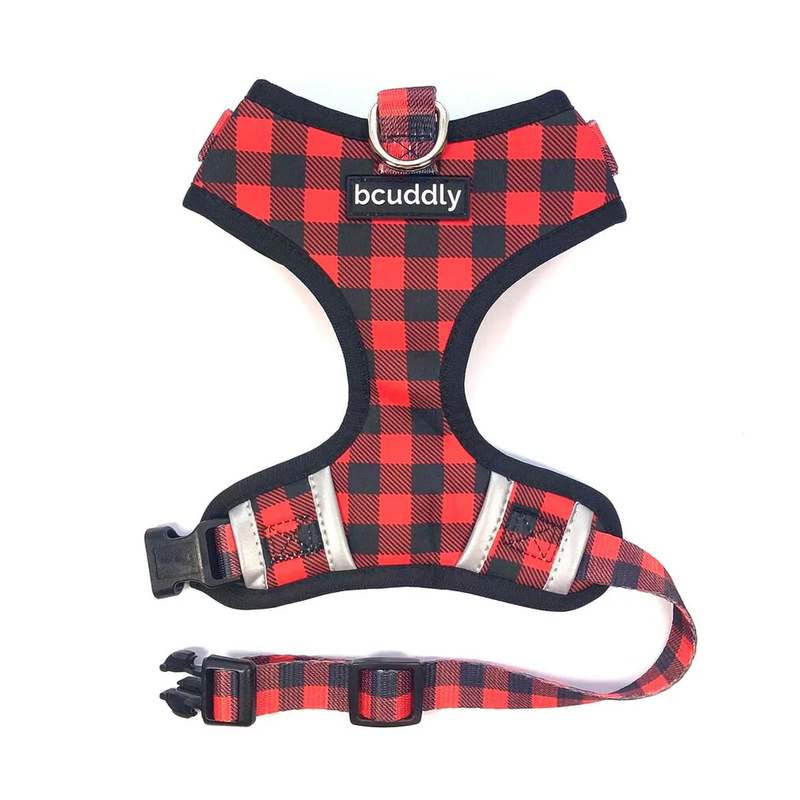 CONTROL DOG HARNESS - RED PLAID CLASSIC