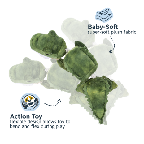 TALL TAILS®  Jointed Plush Alligator with Squeaker Dog Toy