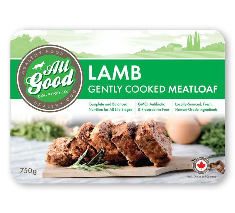 All Good Dog Food – Gently Cooked – Lamb Meatloaf – 750 grams