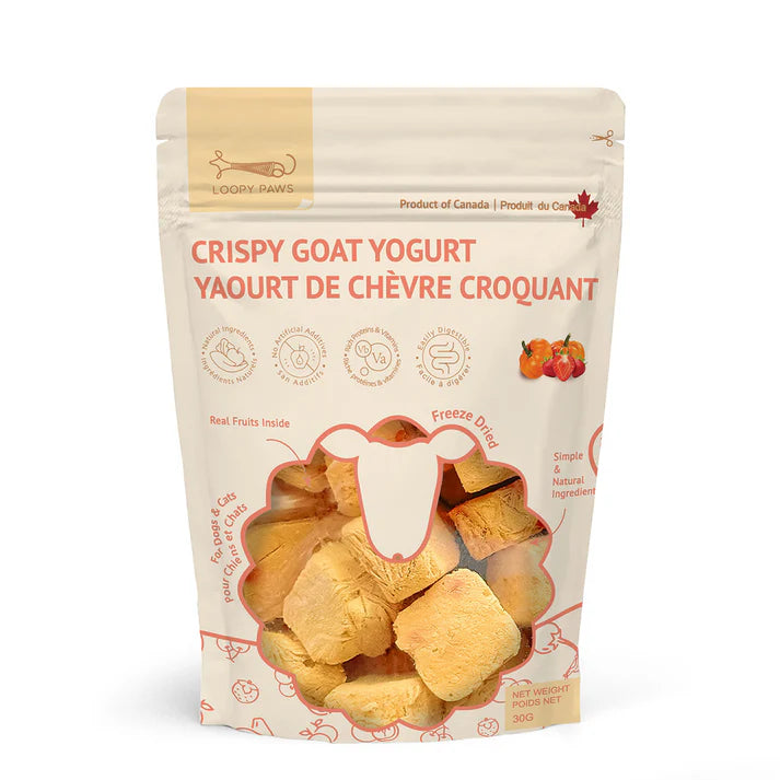 Loopy Paws Crispy Goat Yogurt Chunk - Pumpkin & Strawberry for Dogs & Cats 30g