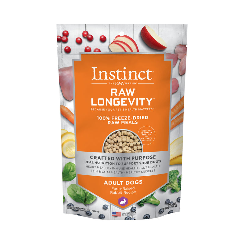 Instinct - Longevity Freeze Dried Raw Meals Adult Rabbit Dog 9.5oz