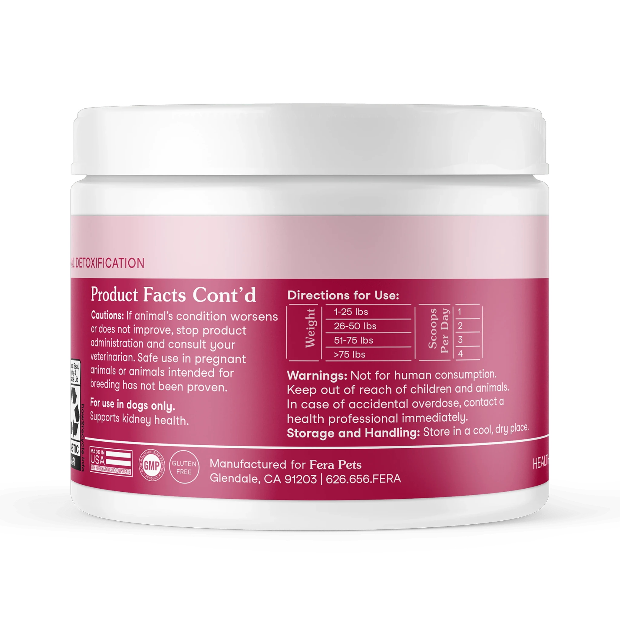 Fera Pets Kidney Support for Dogs, 60 scoops (60g) by Fera