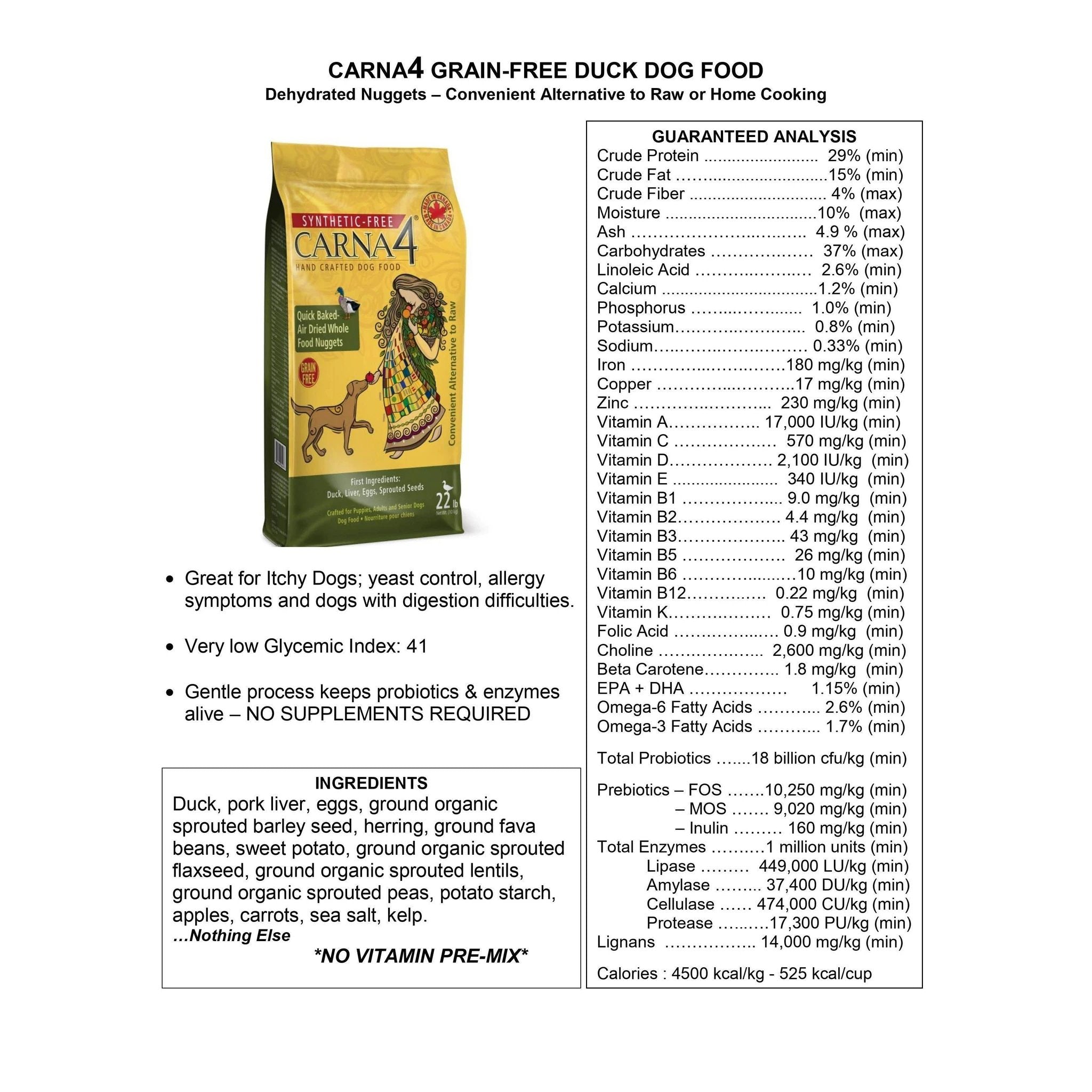 Carna4 Grain-Free Duck Formula Dog Food by Carna 4