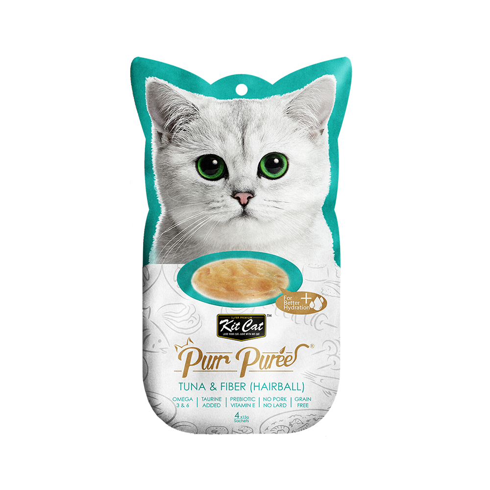 Kit Cat Purr Puree Tuna & Fiber (Hairball) Cat Treat