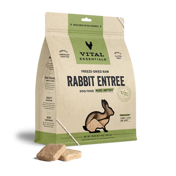 VE - Freeze-Dried Raw Rabbit Entrée Mini Patties Dog Food 14oz