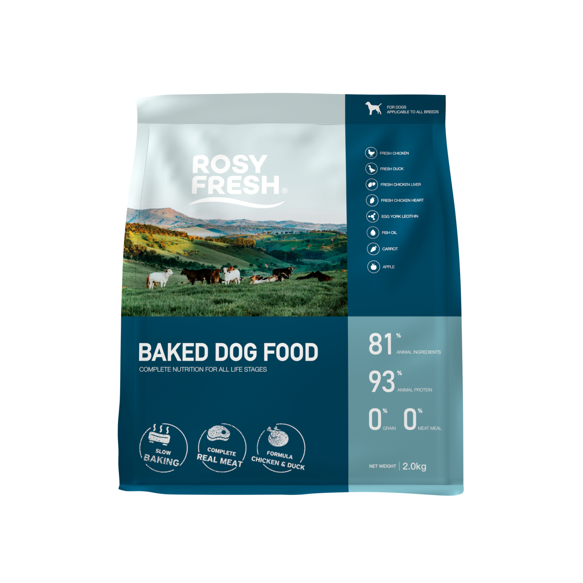 Rosy Fresh Oven-Baked Chicken & Duck Dog Food | 2kg