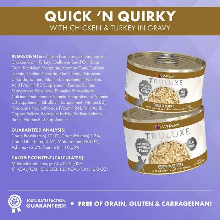 Weruva Truluxe - Quick 'N Quirky with Chicken & Turkey in Gravy (3.0 oz Can)