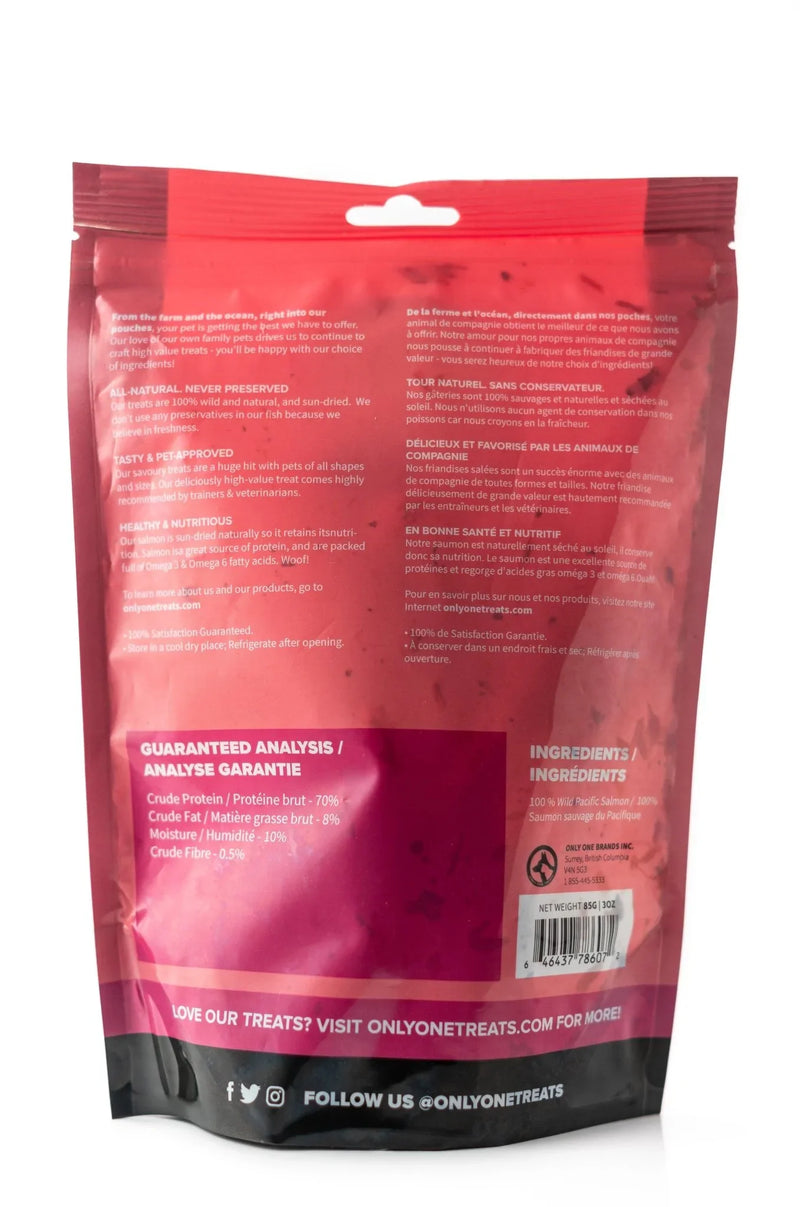 Only One Treats - Wild Pacific Salmon Skin Strips 85g