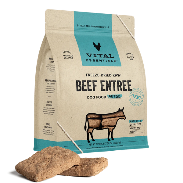 VE - Freeze-Dried Raw Beef Entrée Patties Dog Food 30oz