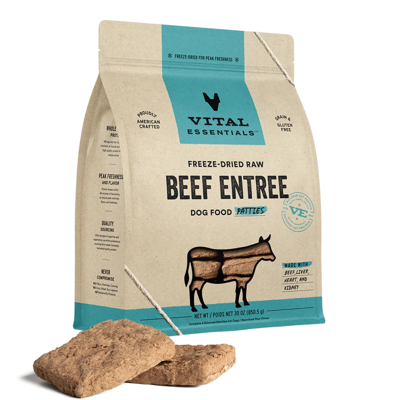 VE - Freeze-Dried Raw Beef Entrée Patties Dog Food 30oz