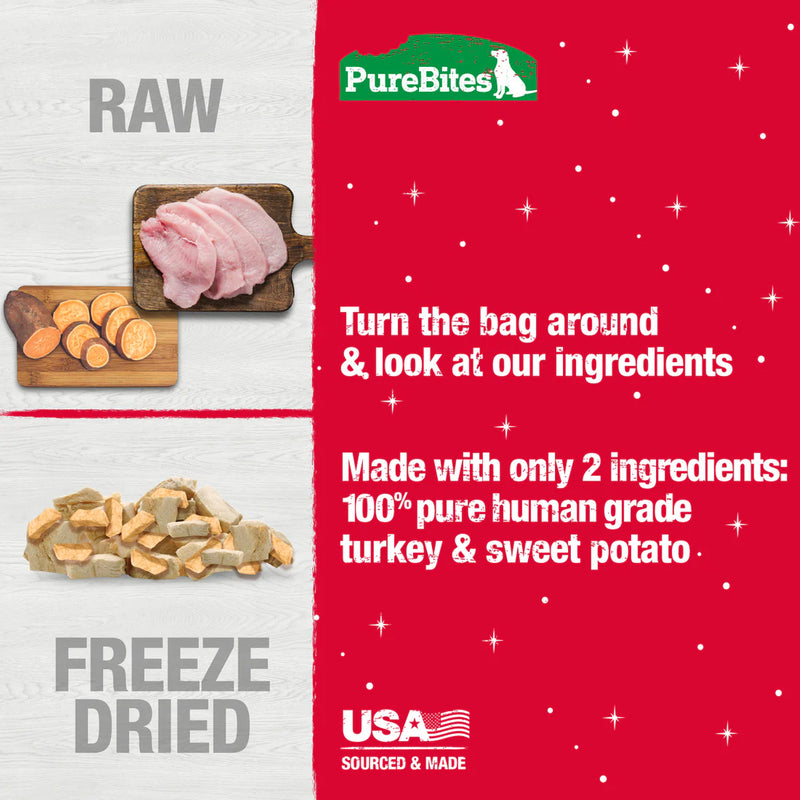 PureBites Turkey & Sweet Potato Holiday Freeze-Dried Dog Treats