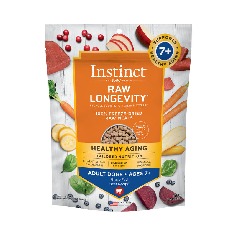 Instinct - Longevity Freeze Dried Raw Meals Adult 7 Plus Beef