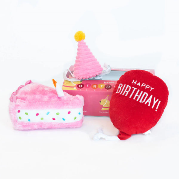ZippyPaws Birthday Box Pink 3pc