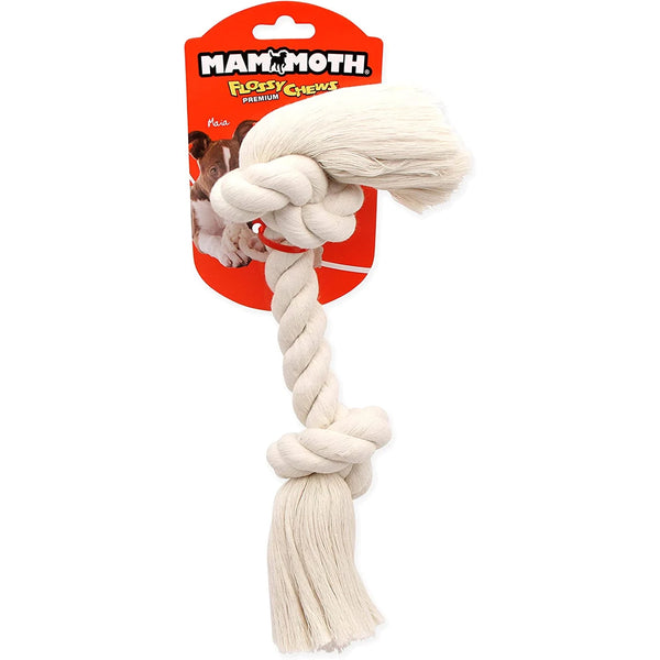 Mammoth - 100% cotton White Rope Bone - Large 14''