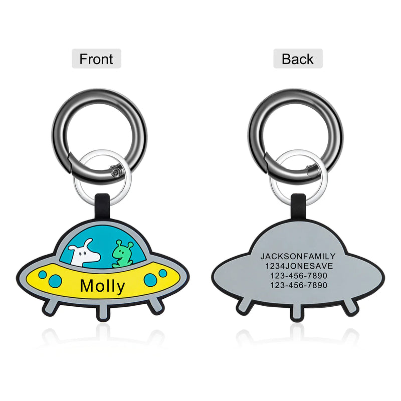 Petgent - Personalized UFO Dog Rubber ID Tag