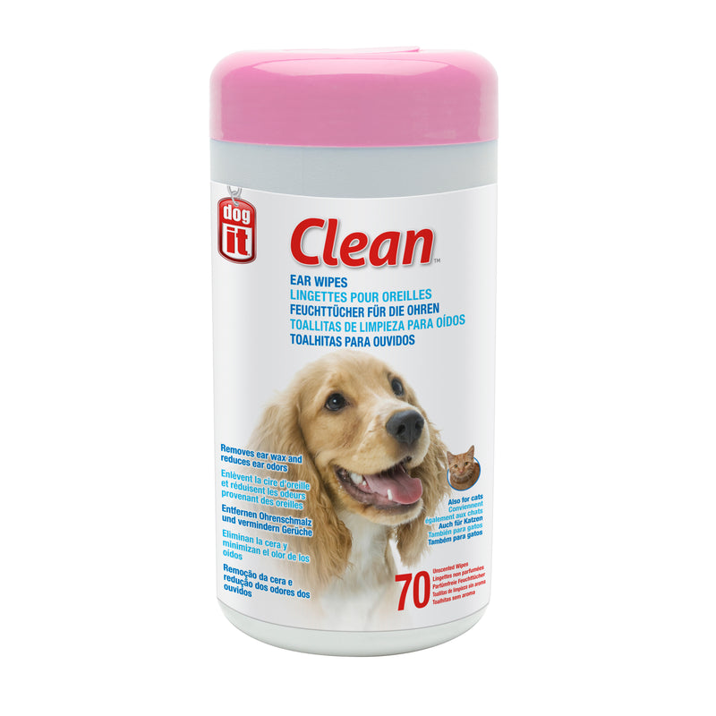 Dogit - Clean Ear Wipes - 70 Unscented Wipes