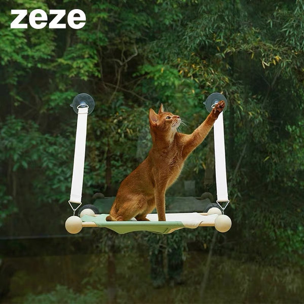 Zeze  - Green - Wood cat hammock