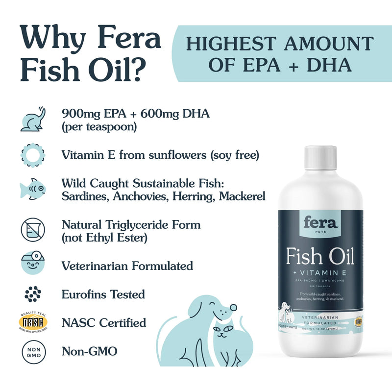 Fera - Fish Oil for Small Dogs & Cats - 8oz